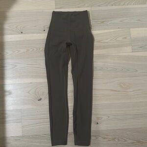 NWOT Lululemon Wunder Under olive green leggings 25” Size 0